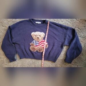 Bear-Themed Navy Sweater